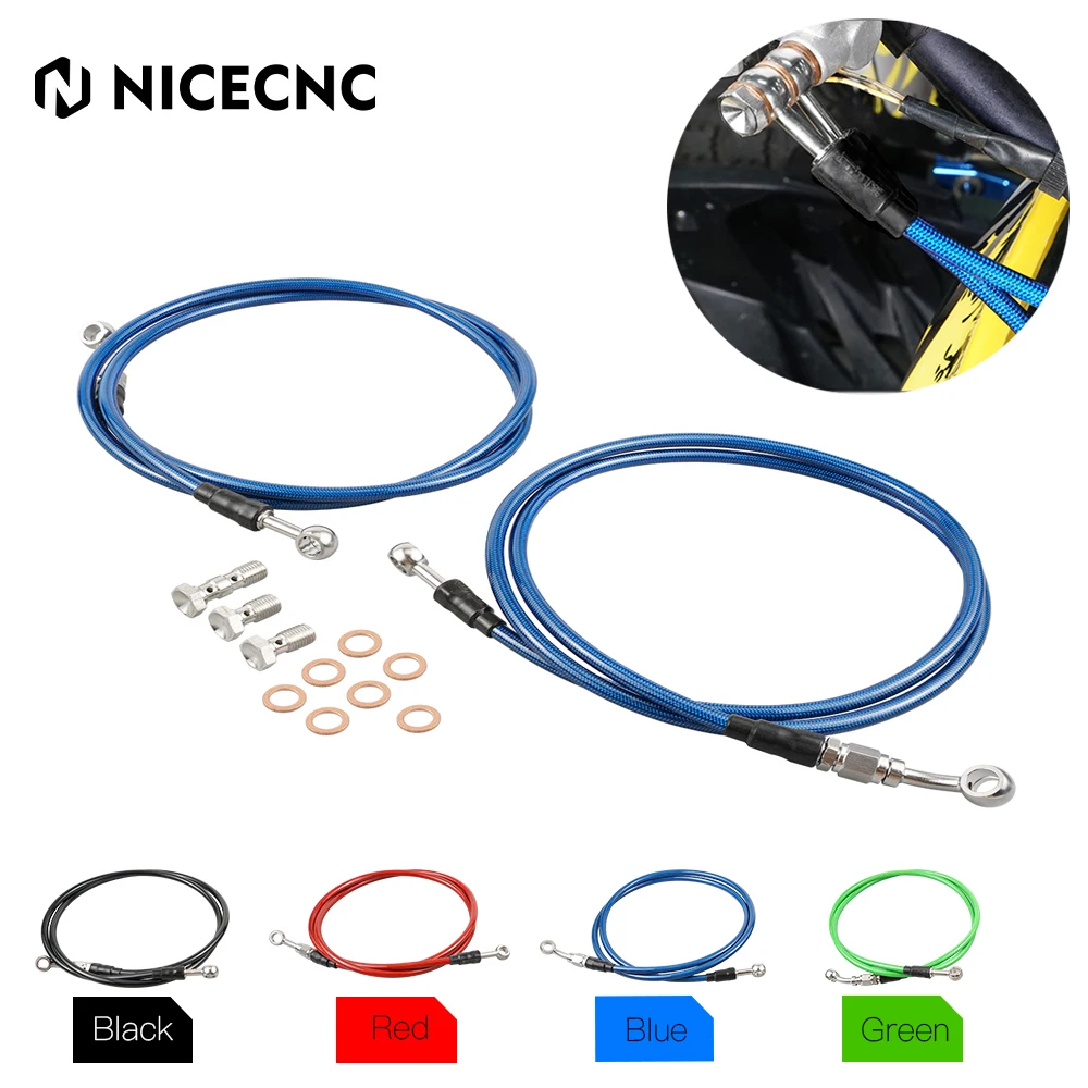 

ATV 2PCS Front Brake Hose Line for Yamaha Raptor 700 2006-2022 Raptor 700r 2011-2022 2021 2020 304 Stainless Steel NiceCNC