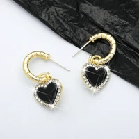 kose new fashion creative designer ins with the same personality black love peach heart ladies earrings tagway earrings female