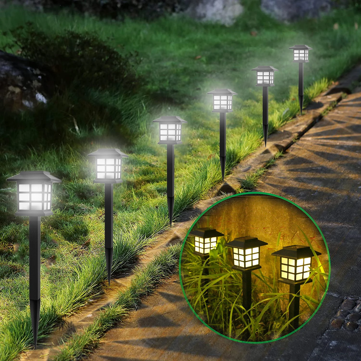 LED Solar Pathway Lights Stake Lights Outdoor Garden Patio Lawn Lamp Waterproof  Backyard Lights Landscape Lighting