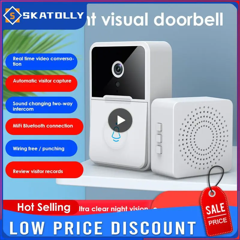 

1~8PCS Multi-function Two-way Intercom Video Camera Cats Eye Three-in-one Variable Sound Wifi Doorbell