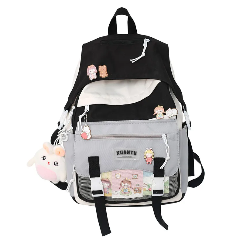 

Panelled Deisgner Women's Backpack Bags 2022 Trend Large Capacity Schoolbags for Students Waterproof Breathable Woman Backbag