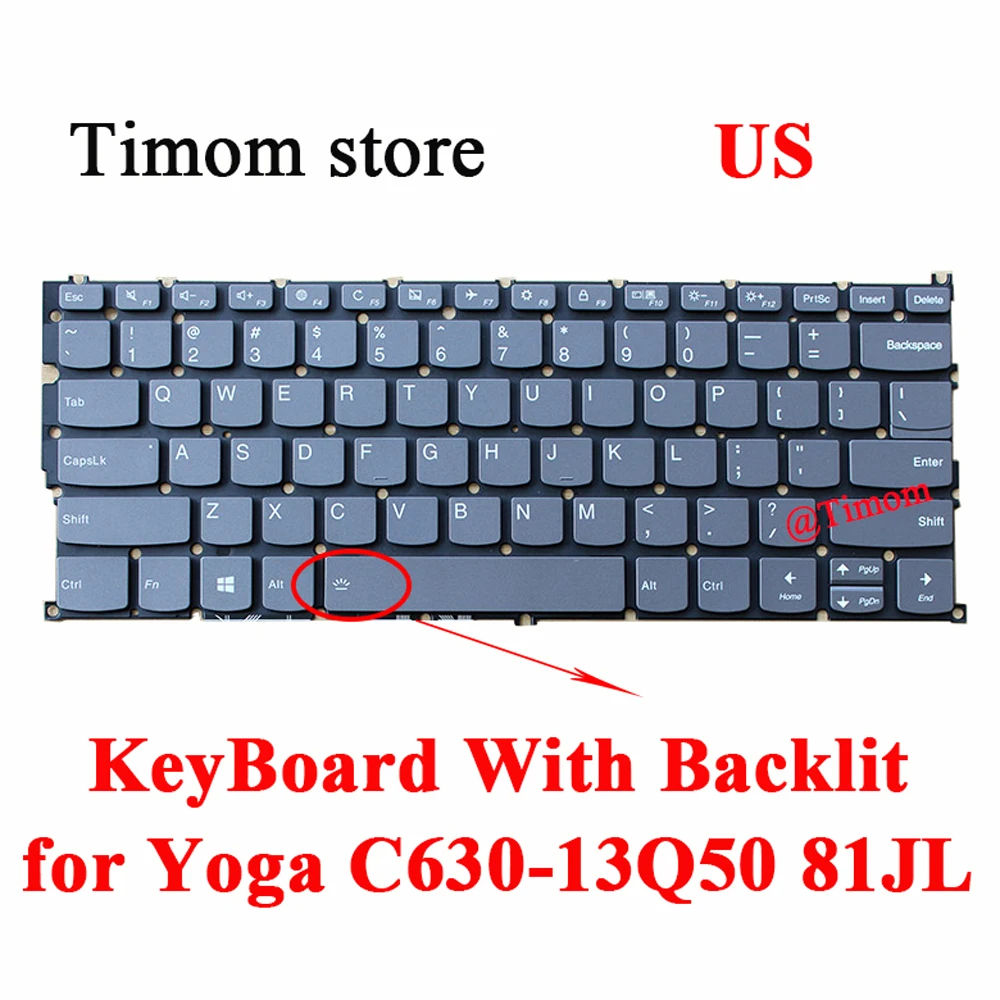 KB для Yoga C630-13Q50 81JL Yoga C630 C630-13 Lenovo Оригинальная клавиатура для ноутбука с подсветкой