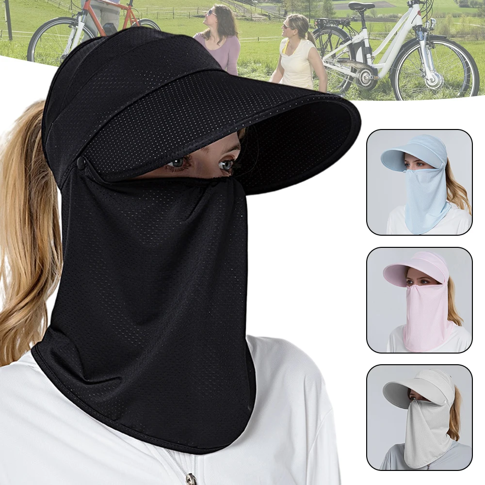 

Summer Outdoor Sun Hat with Removable Neck Flap Wide Brim Cap for Women Girls Dual Use Fishing Hats