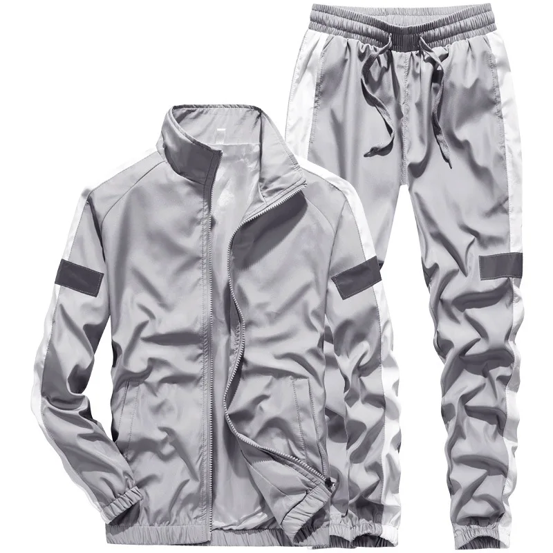 2023 Men's Tracksuit Hooded Jacket + Pants Two Peice Sets Fashion New Patchwork Tracksuits Suit Male Sports Hip Hop Men Clothing