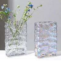luxury minimalist flowerpots glass interior design aesthetic dried flowers vases hydroponics bedroom floreros home decor