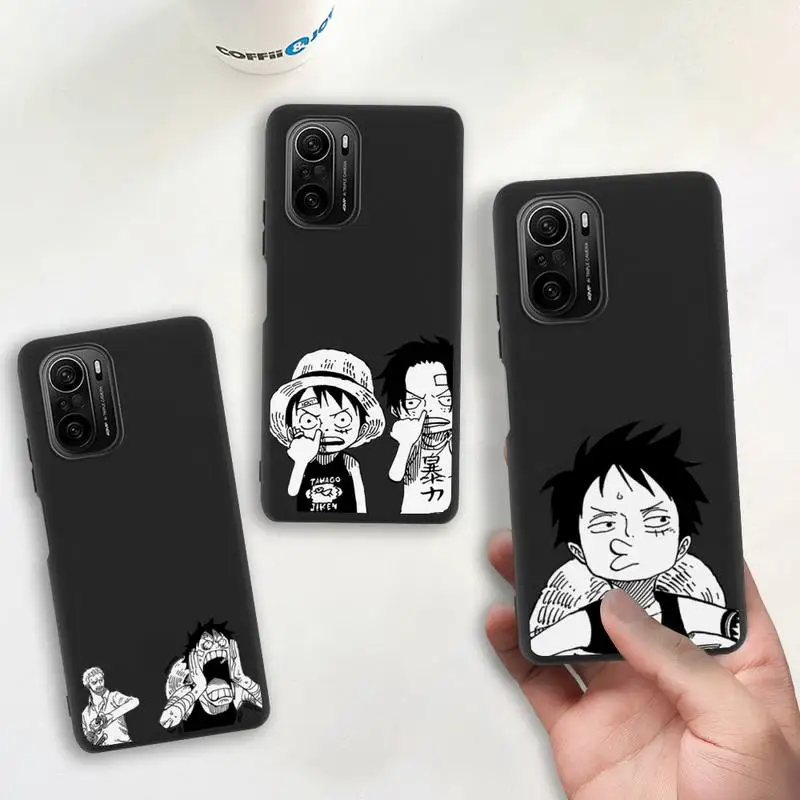 

Anime One Piece Luffy Zoro funny expression Phone Case For Redmi 9A K20 K30 K40 Note 11E 11S 11 10 9 Pro Silicone Soft Cover
