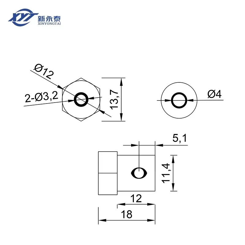 Интеллектуальное маленькое колесо короткий вал шестигранная муфта медная