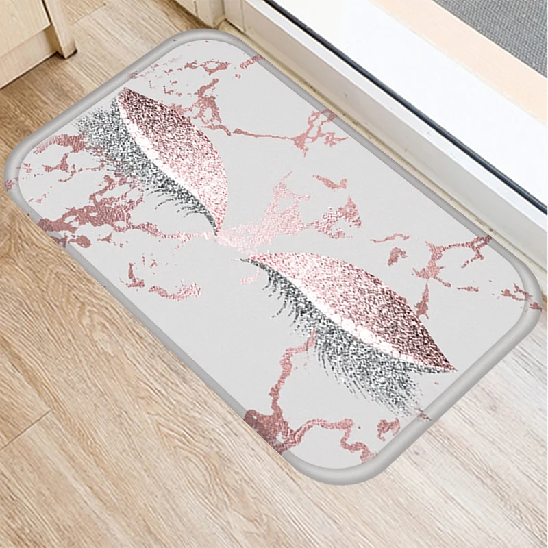 Большой ковер с принтом ресниц рисунком Коралловый бархатный дверной коврик