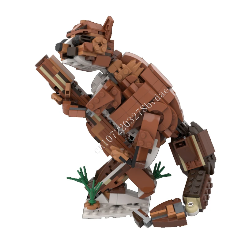 538 шт. MOC город животное коричневая мышь Lemur строительный блок дом зоопар милые