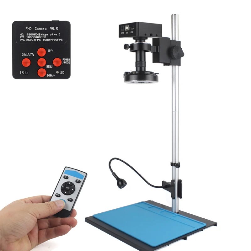 

48MP 2K 1080P HDMI USB Industrial Video Microscope Camera 1-130X Zoom C Mount Lens Remote Control For Digital Image Acquisition