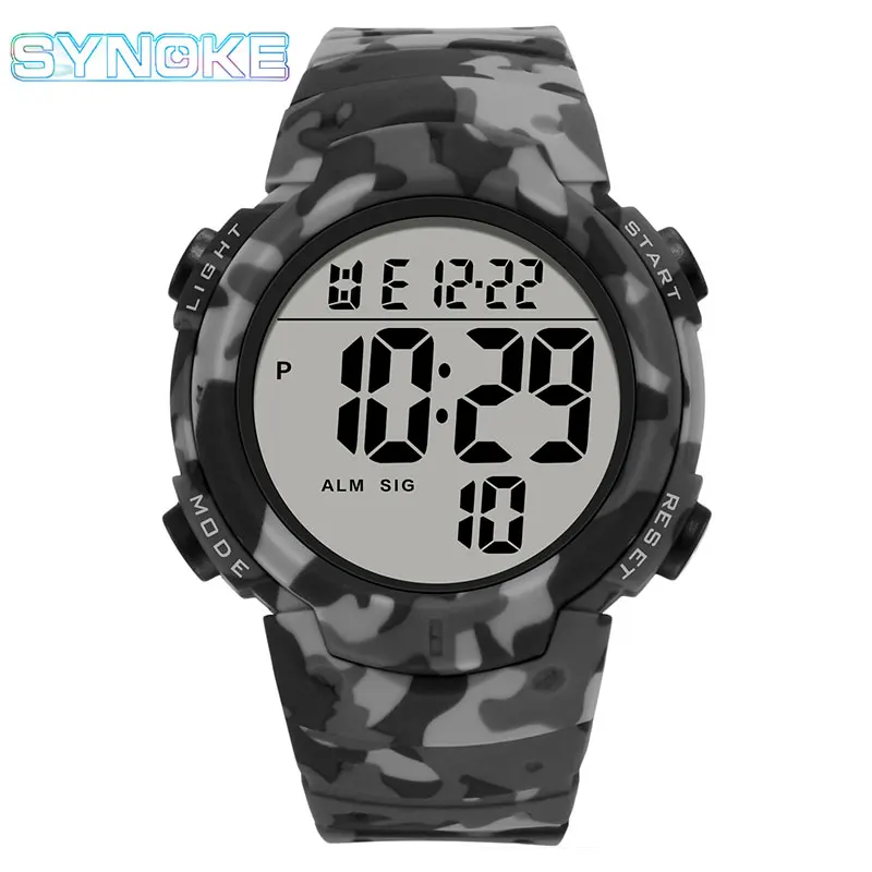 Часы наручные мужские цифровые в стиле милитари спортивные водонепроницаемые с