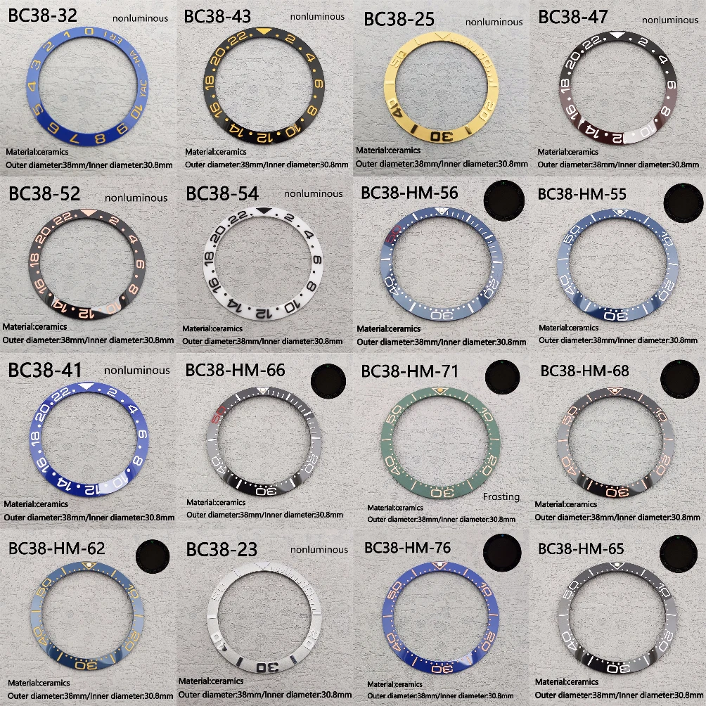 

38mm*30.8mm Ceramic Watch Bezel Fashion Bezel Insert for Skx007 Skx009 SUB SRPD Watch Case Nh35/nh36 Movement Watch Sloped bezel