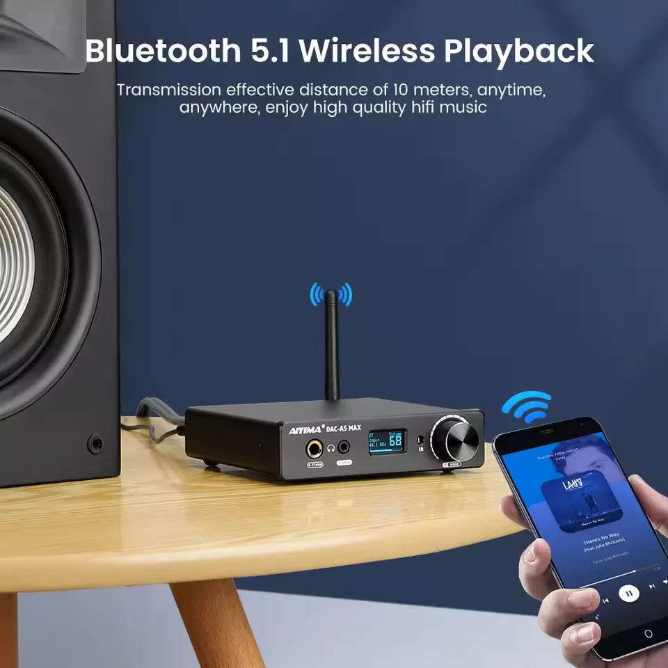 Фото Аудио-ЦАП AYM-19 A5 MAX с Bluetooth-декодером, USB-декодером ES9018, усилителем для наушников, поддержкой APTX LDAC, DSD256, PCM384 №3