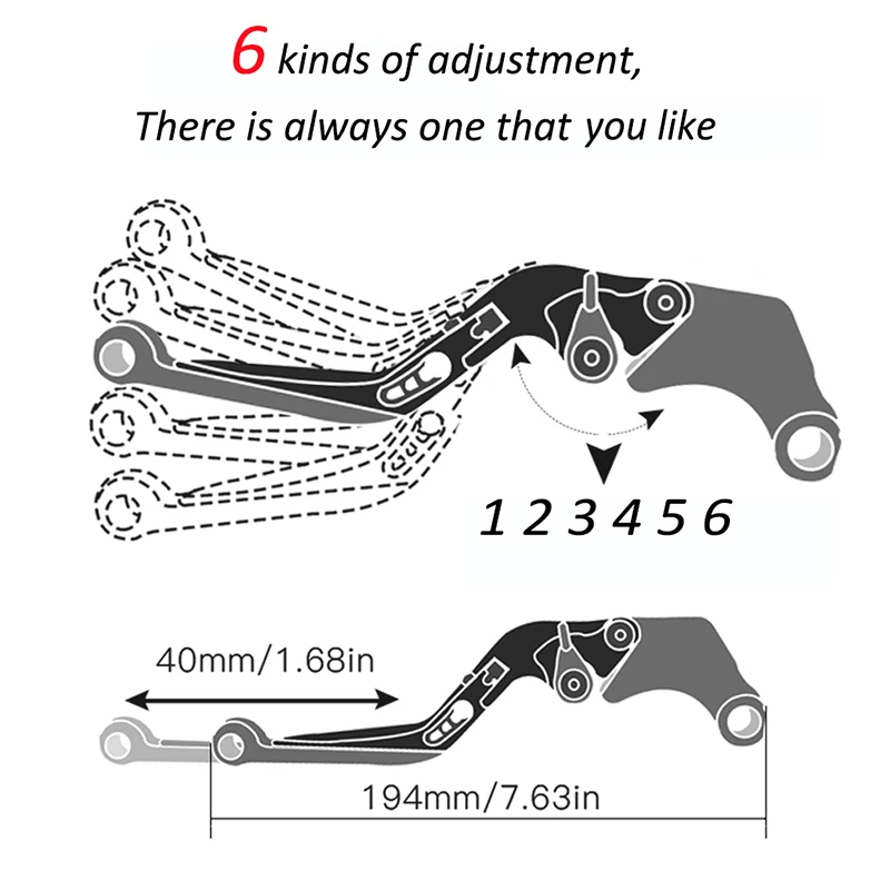 Фото Подходит для Honda CBR600RR CBR 600RR CBR600 RR 2007-2016, регулируемые складные выдвижные рычаги тормозной муфты с ЧПУ, ручка №3