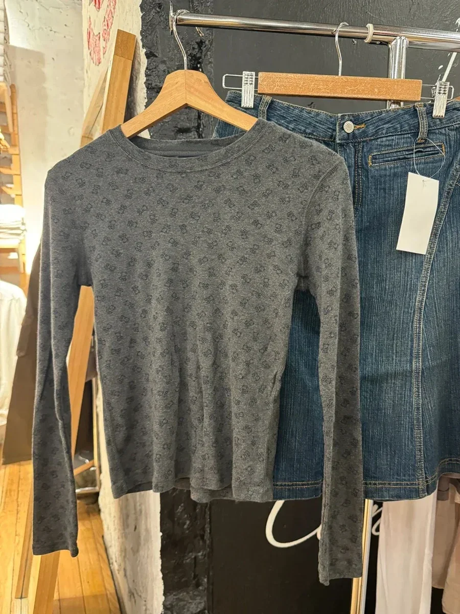 Хлопковая футболка с длинными рукавами для женщин осень 2024 повседневный базовый