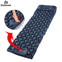 hot sell rockbrook air pump sleeping mat camping padultralight inflatable mattress with pillow