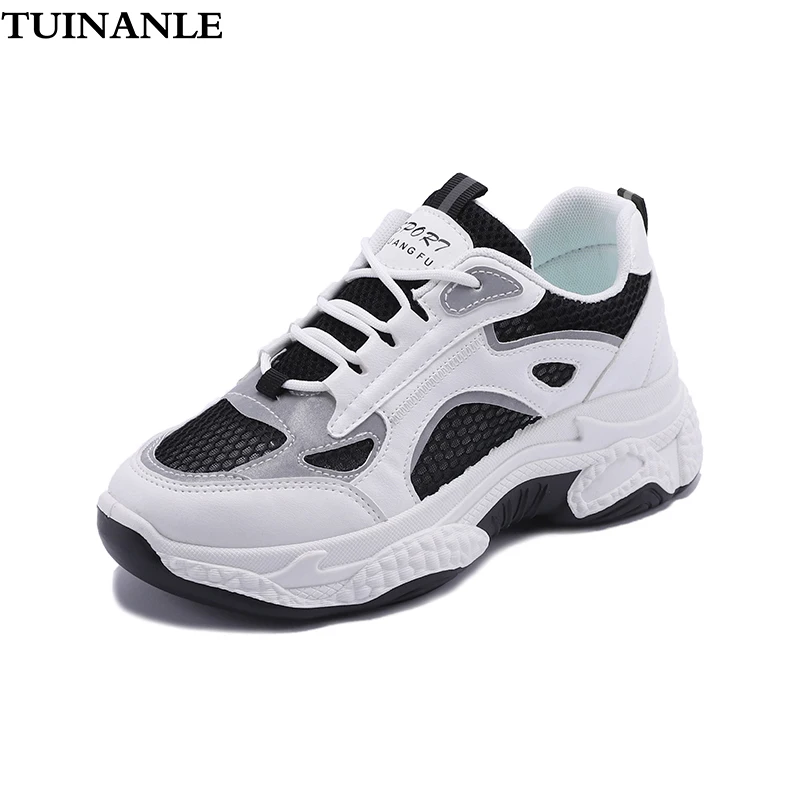 

TUINANLESneakers Women Designer Platform Casual Sports Running Summer Hollow Out Vulcanized White Shoes Female Chunky Sneaker