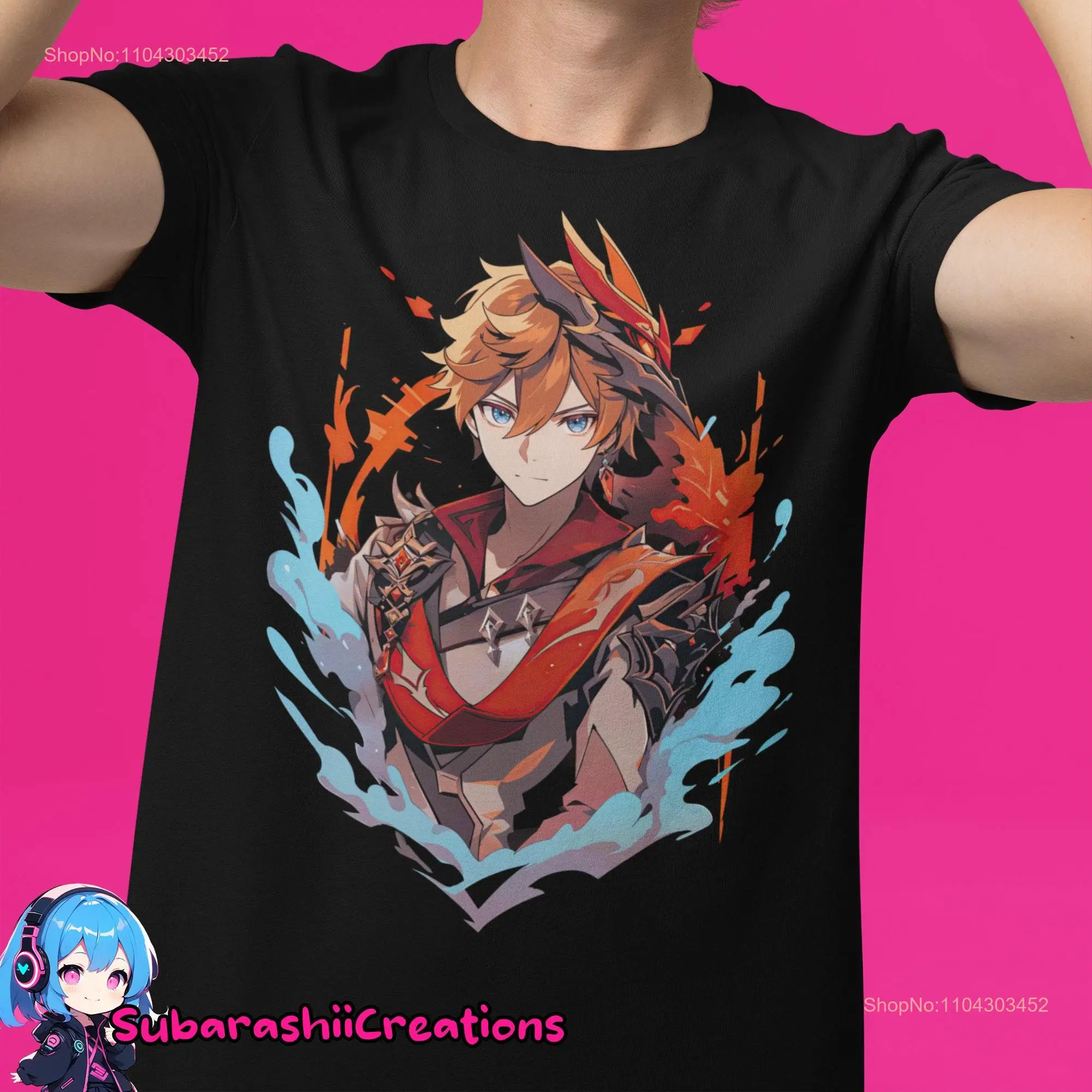 Футболка Tartaglia Childe Genshin Impact Merch фанатская продукция рубашка Tartagliash с длинными или