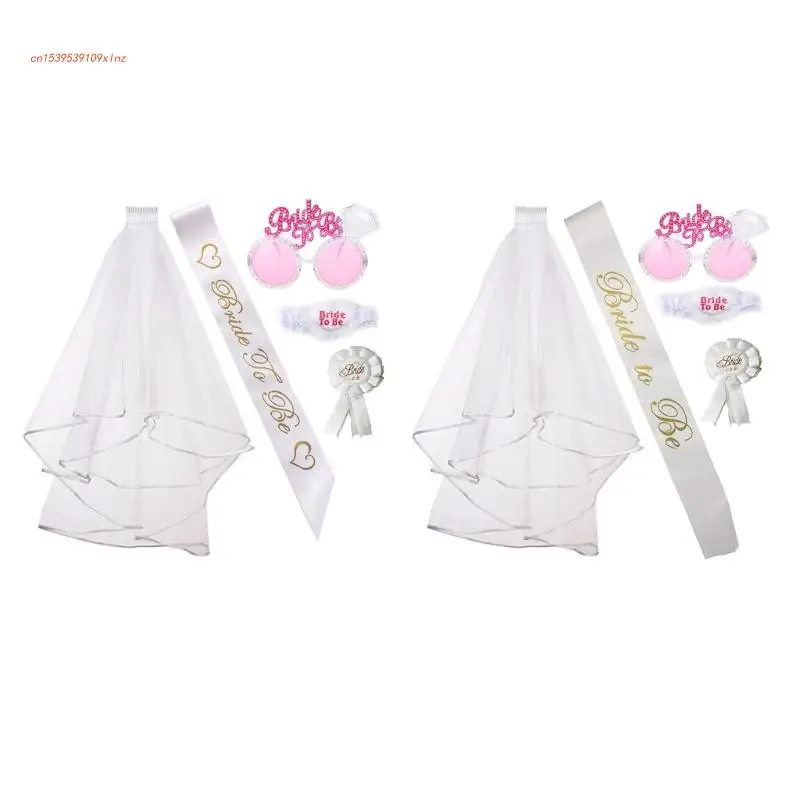 

Bachelorette Party Veil Bride To Be Sash Bridal Party Glasses Bride To Be Veil
