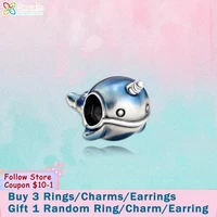 smuxin 925 sterling silver beads shimmering narwhal charms fit original pandora bracelets for women jewelry making girl gift