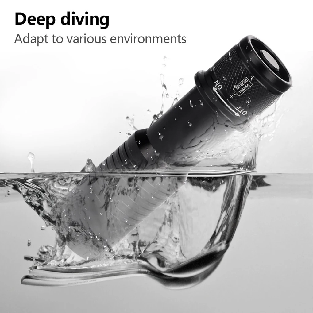 

Diving Flashlight Waterproof Portable Torch Adjustable Lantern Light Lamp