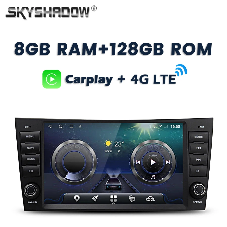 

Автомобильный DVD-плеер 8G + 128G DSP Carplay, Android 13,0, 8 дюймов IPS, GPS, Wi-Fi, Bluetooth, RDS радио для Benz W211, W463, W219, W209 2004-2012