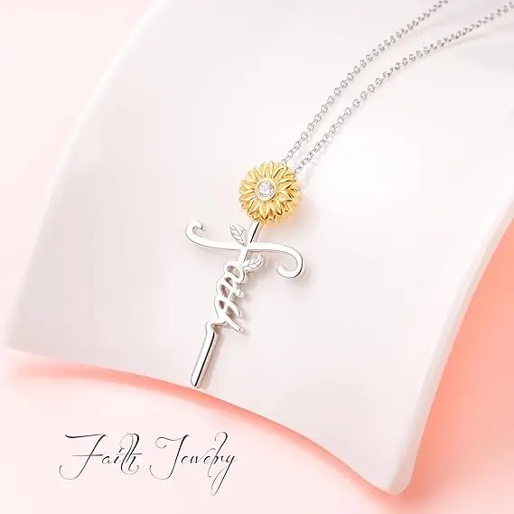 Новое весенне-летнее ожерелье с подвеской навсегда в виде буквы подсолнуха