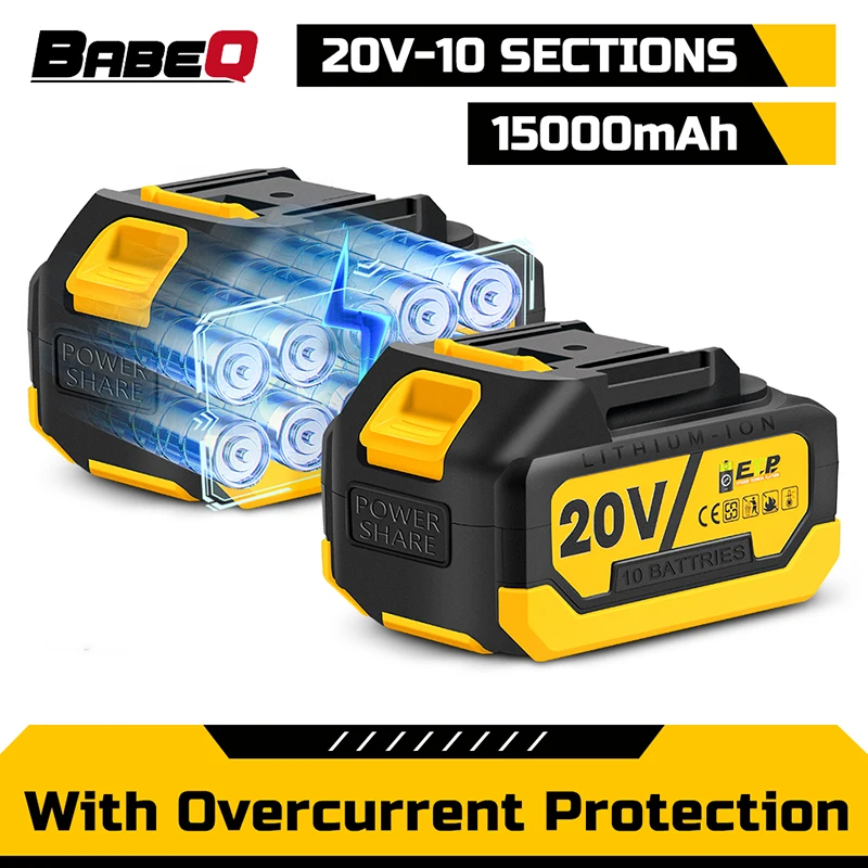 

Large Battery Rechargeable Lithium Ion Battery with Battery Indicator Upgraded For Makita 18-21V Electric Power Tool Battery