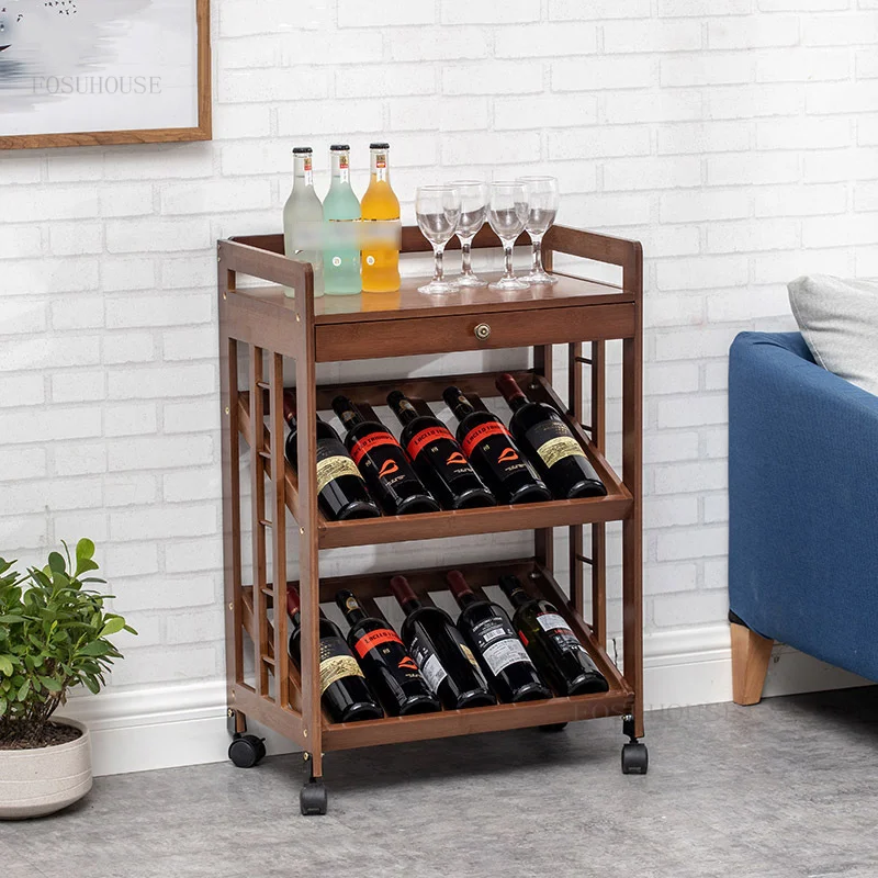 

European-style Dining Room Floor Wine Cabinets Simple Modern Household Furniture Storage Stand Hotel Bar Wine Rack With Drawer U