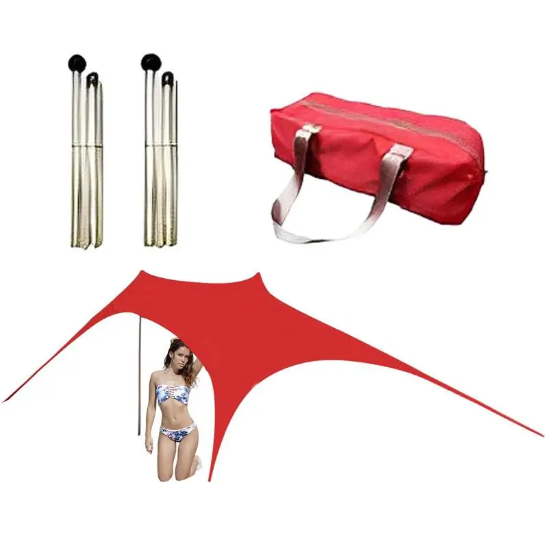 

Пляжная палатка, навес от солнца на 4 стойки, для пляжа, рыбалки, заднего двора, пикников