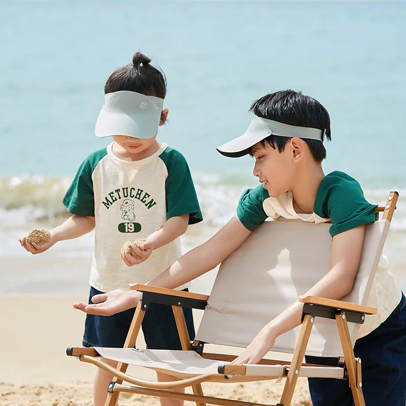 

New Children's Hat Sun Visor Cap Open Top Hat Seamless Hat Cute Style Cap Outdoor UV Resistant Cap Parent-child Stylish Sun Hat