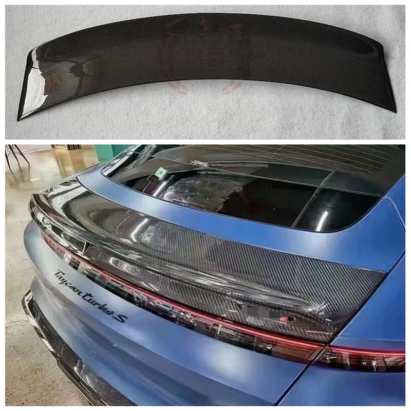 

Fits For Porsche Taycan Turbo S 2019-2023 High Quality Carbon Fiber Rear Trunk Lip Spoiler Splitter Wing