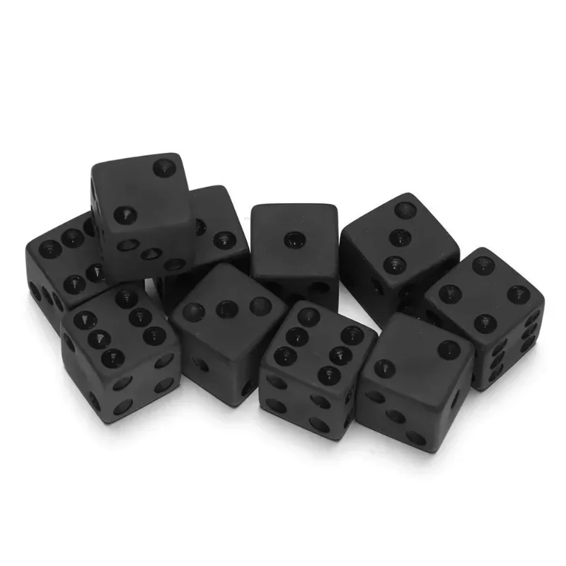 

10 шт./лот 16 мм матовые черные D4/6/8/10/12/20 многогранные игральные кости для DND TRPG вечерние набор развлекательных игральных костей принадлежности для настольных игр