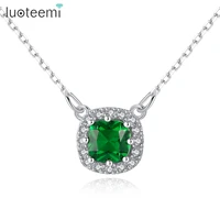 luoteemi tiny square high quality stylish cz necklace women weddings white gold color jewelry for bridesmaid wedding gift 2021