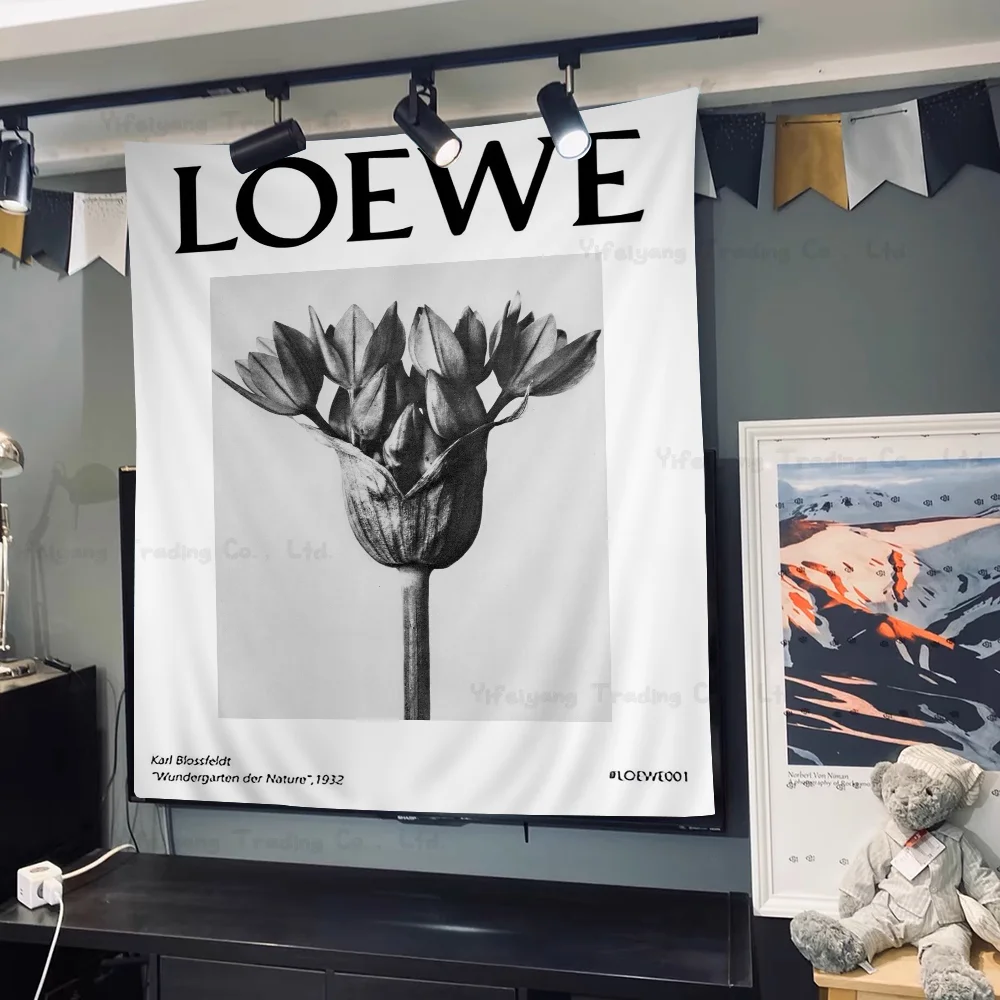 Современные черно-белые растения искусство Loewe висячие богемные гобелены для