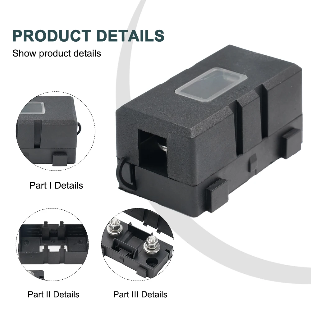 Сверхмощный держатель предохранителя Mega 12 / 24 В 85X40X39 мм, высококачественные материалы для автомобилей, лодок, лодок, небольшой плоский разъем