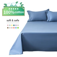 100 cotton flat bed sheet 28 colors solid linen for double bed super soft and thick mattress cover 120140160180 muti size