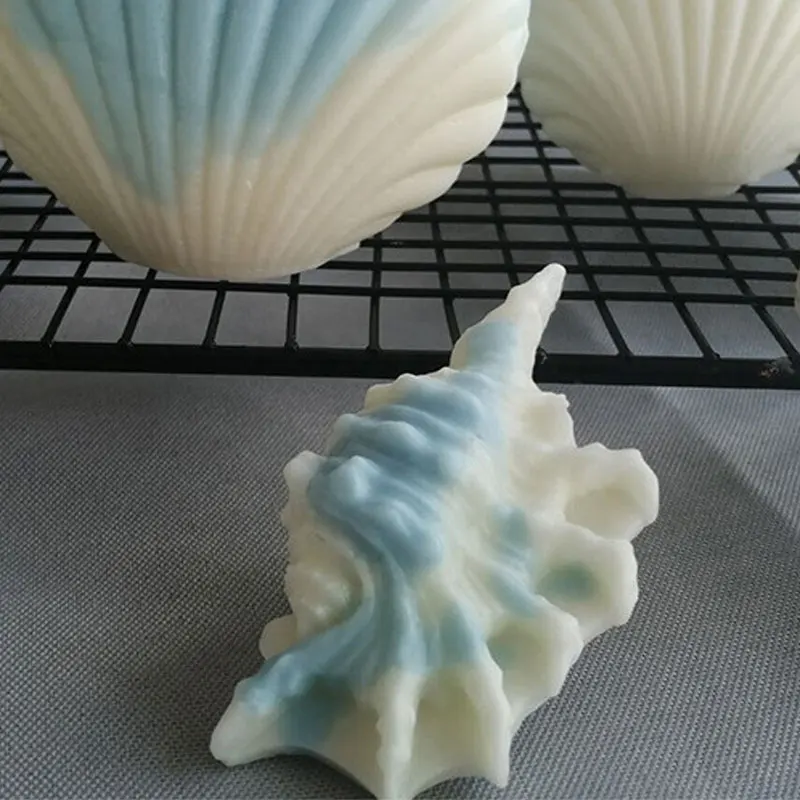 

3D Shell Mold Handmade Clay Soap Wax Candle Making Molds Conch Aromatherapy Plaster Molds