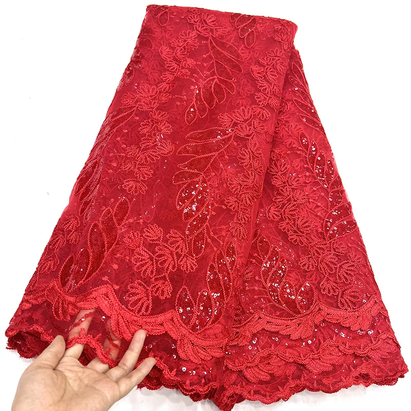 

Зеленая Тюлевая кружевная ткань с блестками, Африканское кружево, 2023, красивая Высококачественная французская сетчатая кружевная ткань, 5 я...