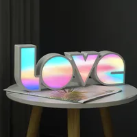Love Shaped Light Up Sign Night Light Wedding Birthday Party LED Lights Battery Powered Christmas Lamp Home Bar Decoration