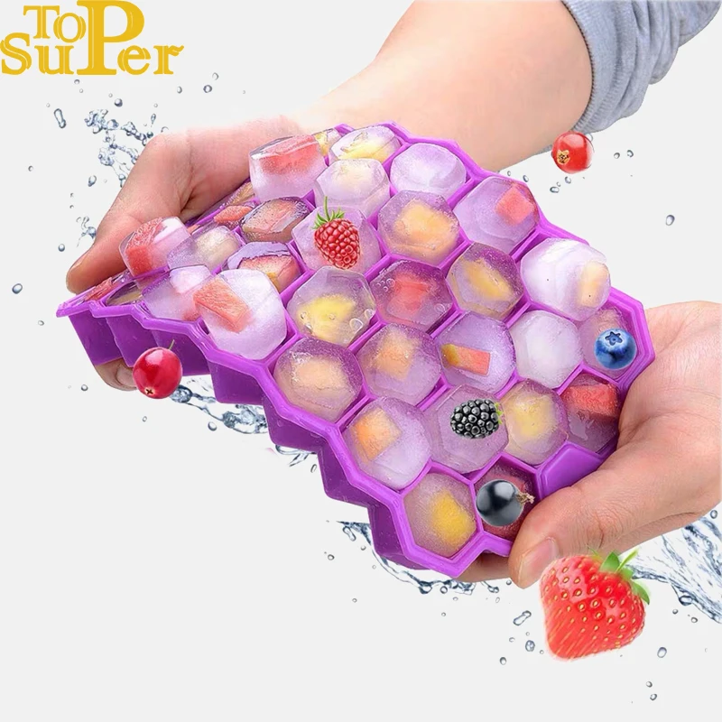 

Honeycomb Ice Mould Ice Cube Maker 37 Cells Silicone Mold Food Grade Flexible Silicone Ice Mould Forms For Ice Bar Accessories