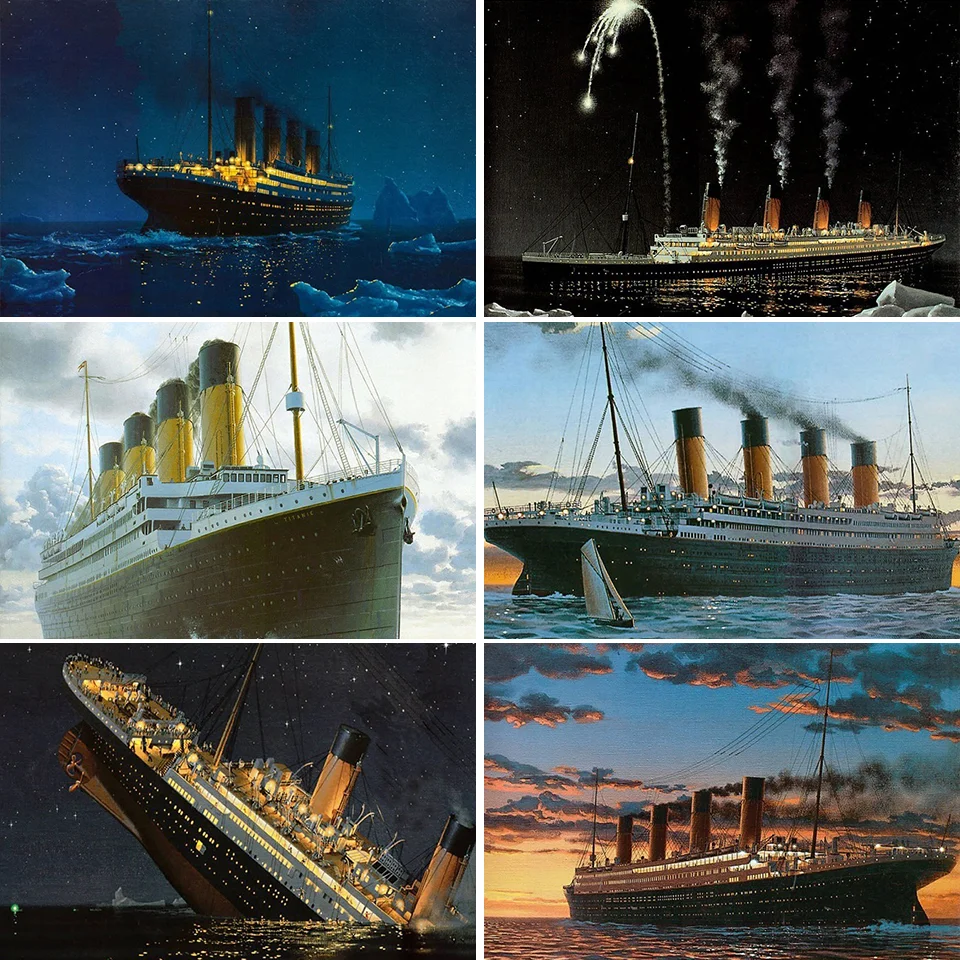 

Алмазная живопись 5D «сделай сам», Набор для вышивки крестиком с изображением пейзажа, лодки, стразы, домашнее украшение для спальни, подарок