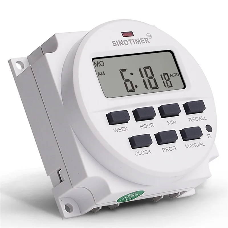 Цифровой программируемый таймер SINOTIMER Tm618N-2 Lcd 1 6 дюйма 220 В переменного тока 7 дней