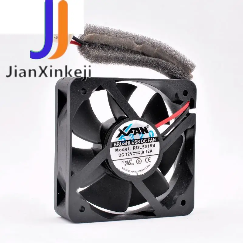 

RDL5015B 5cm 50mm fan 50x50x15mm DC12V 0.12A 4500rpm 2 wires 2pin double ball bearings Quiet cooling fan
