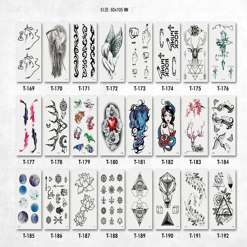 

Disposable Fake Tattoo Beauty Rose And Snake Temporary Waterproof Tattoo Stickers For Men And Women