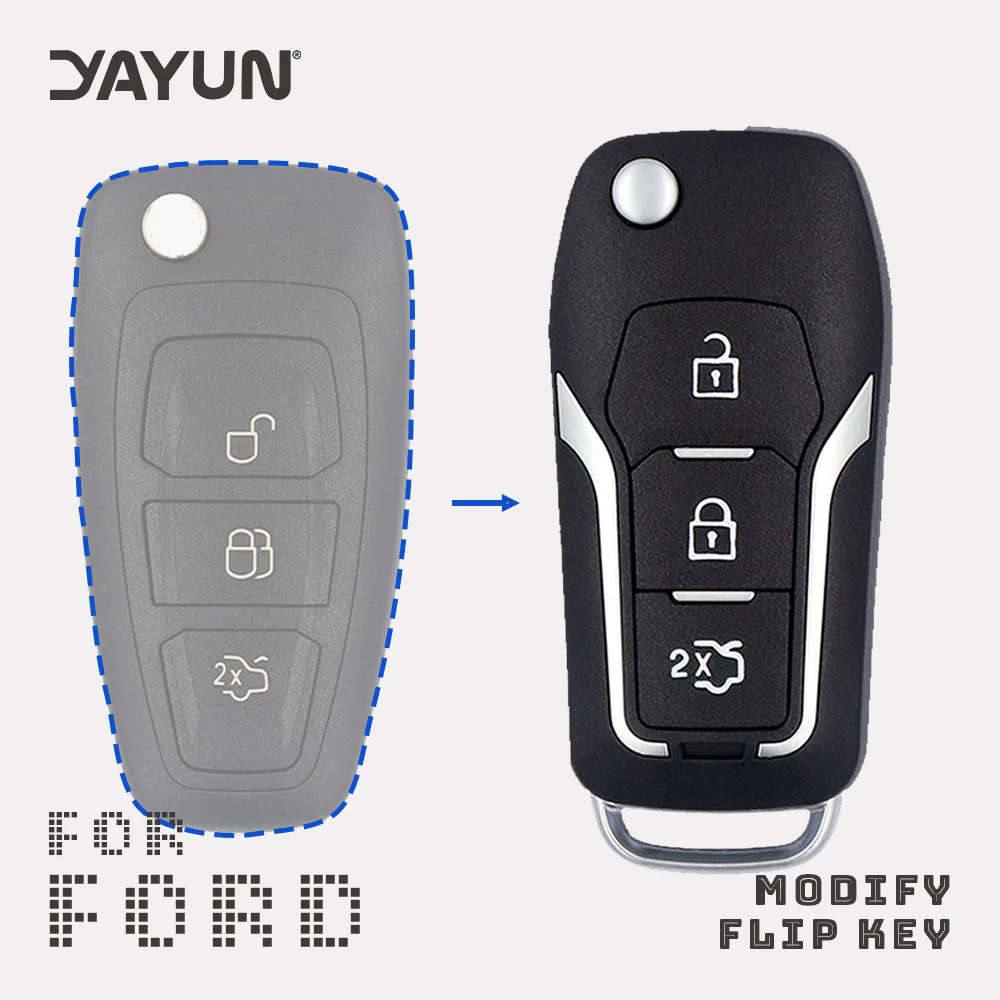 

YAYUN ForFord C Max S Max Galaxy Focus Fiesta Ecosport Kuga Escape Flip Folding 3 Buttons Modified Filp Car Remote Key Shell