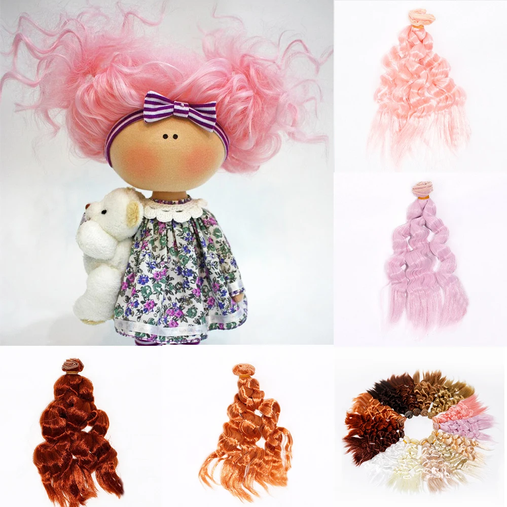 

Curly Natural Imitation Mohair15CM Doll Hair Pieces for 1/3 1/4 1/6 1/12 Gradient Color 15CM DIY BJD Wig Accessories