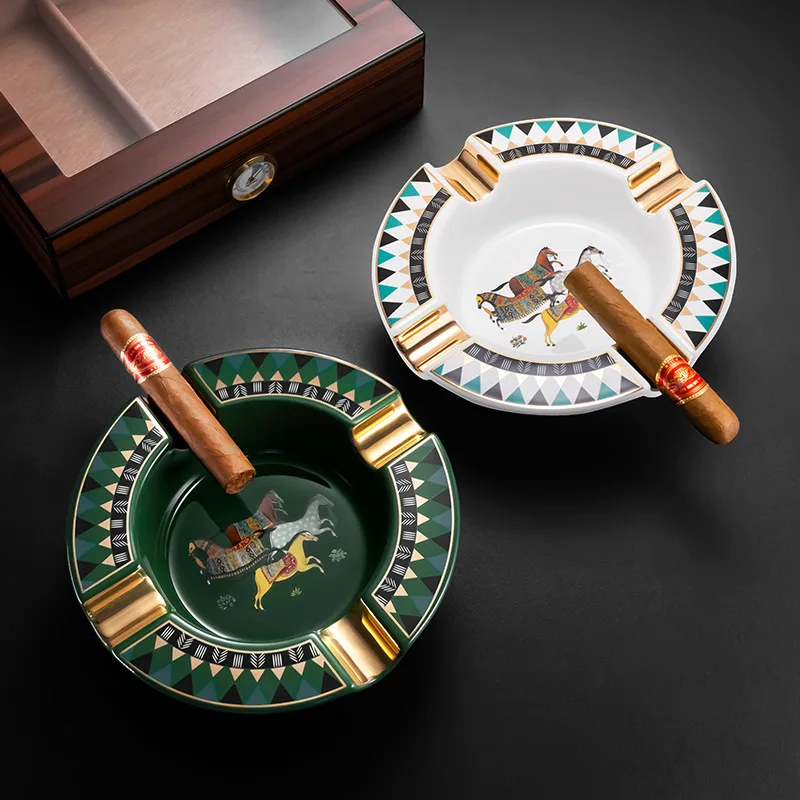 Роскошная керамическая пепельница для сигар на открытом воздухе 4-местная