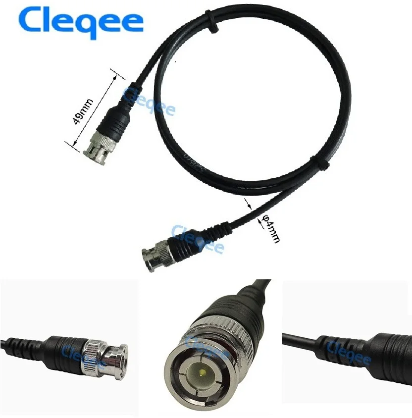 

NEW Cleqee P1013 BNC Q9 Male Plug To BNC Q9 Male Plug Oscilloscope Test Probe Cable Lead 100CM BNC-BNC