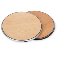 new round wooden wireless charger 10w fast charge walnut maple wood craft gift mobile phone wireless fast charger